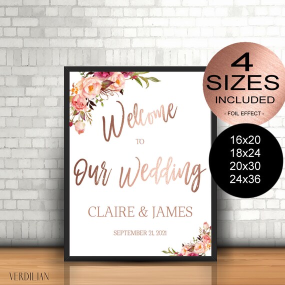 Blush Wedding Welcome Sign Template Wedding Reception Greet Etsy