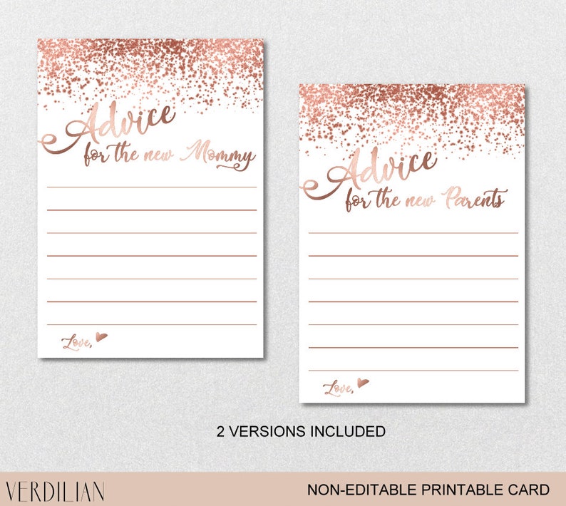 Advice Cards for New Parents Printable Game Baby Shower | Etsy