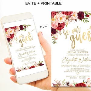 Be Our Guest Invitation, Be Our Guest Bridal Shower Invitation, Beauty ...