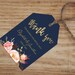 Wedding Favor Tags Template Floral Navy Gold Wedding Thank - Etsy