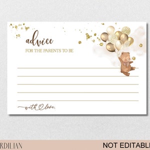 Advice Cards for New Parents, Printable Game Baby Shower,wishes for ...