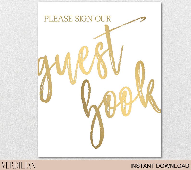 Guest Book Sign Printable Template Please Sign our Guest Book Etsy