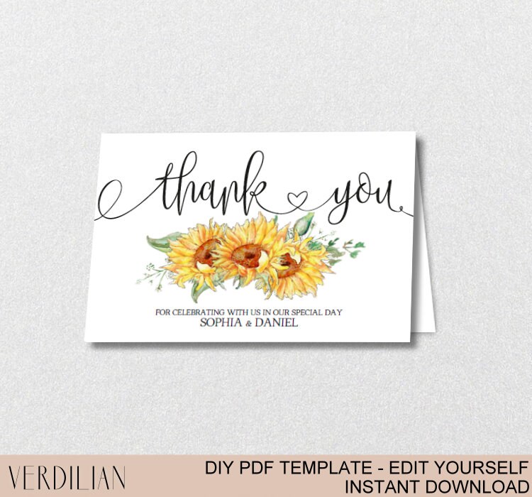 Printable Thank You Card With Sunflower Colorable Printable Thank You Card With Sunflower Colorable