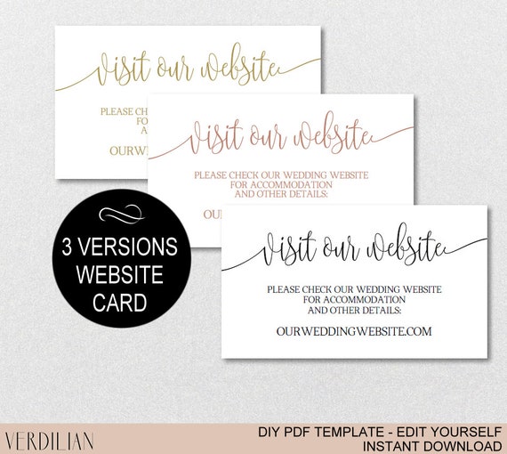 Visit Our Website Wedding Card Wedding Website Details Etsy