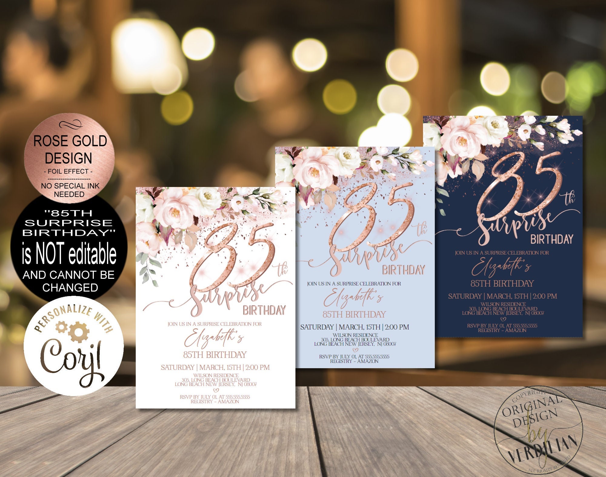 Examples Of 85th Birthday Invitation Card 535x693