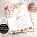 Rose Gold Bridal Shower Invitation, Bridal Shower Invite, Wedding Shower Invitations, Wedding Printable, DIY PDF Instant Download|VRD164BBR 
