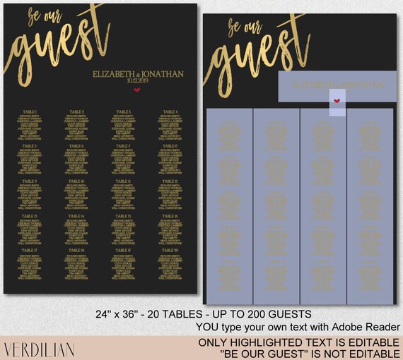 Be Our Guest Seating Chart