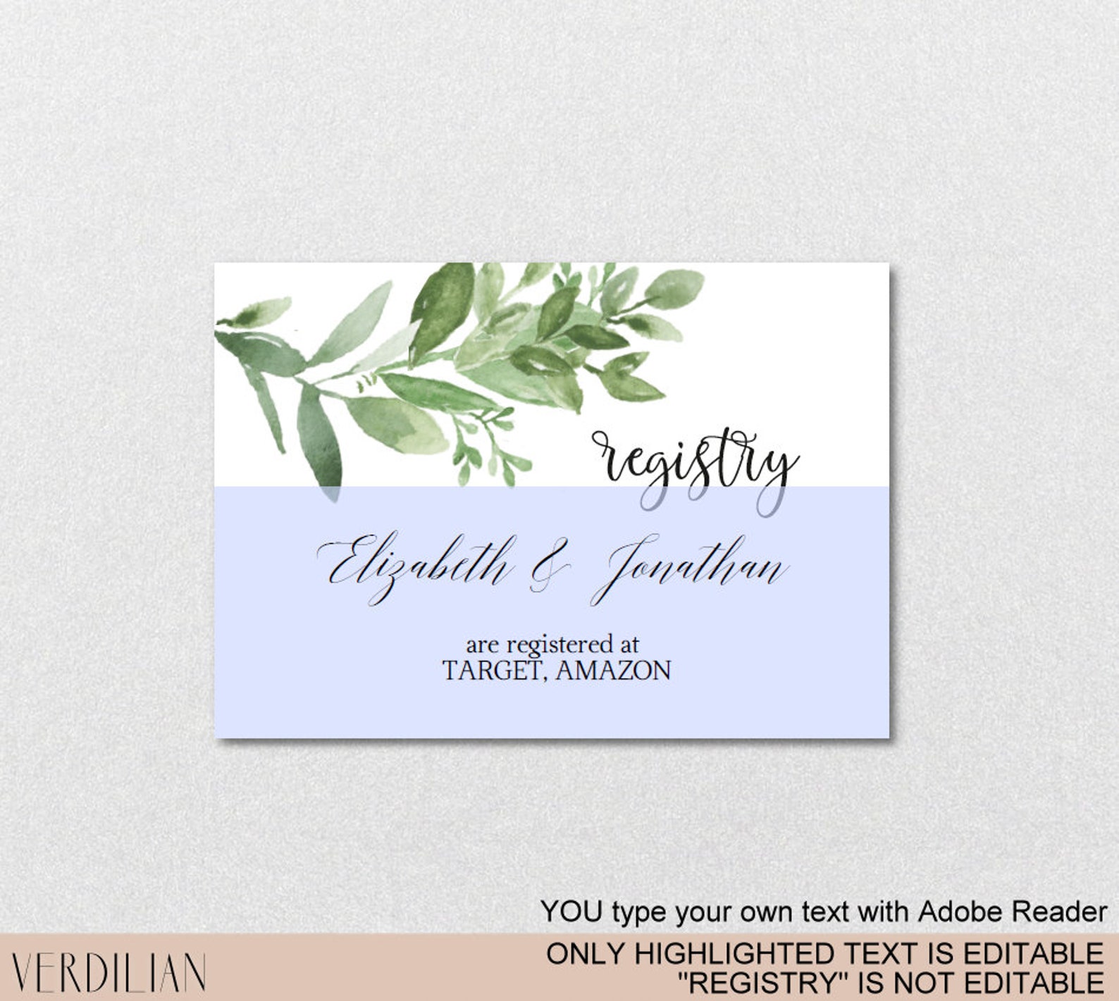 DIY Registry Printable Cardbaby Shower Registrygreenery - Etsy