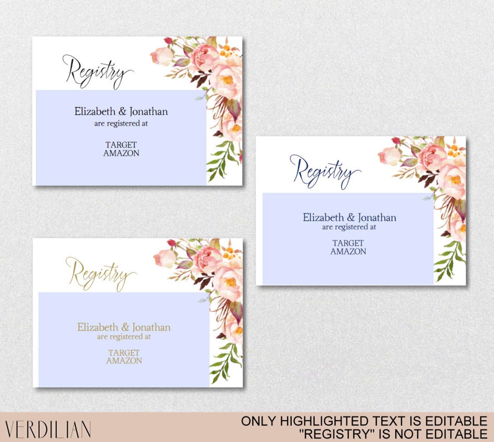 Registry Printable Card Wedding Registry Bridal Shower | Etsy