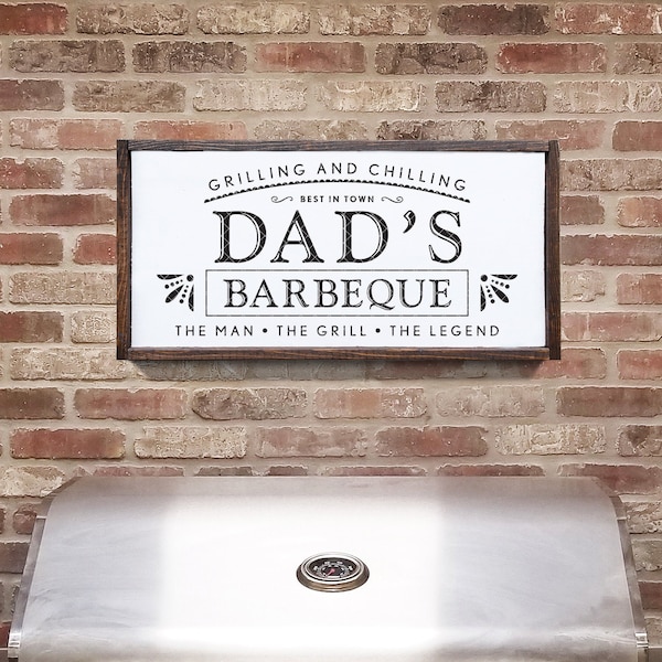SVG / DXF -  Grilling And Chilling "Dad's Barbeque" - Best In Town, The Man, The Grill, The Legend (Funny Father's Day Cut File, BBQ Design)