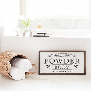 SVG / DXF -  Soaps And Towels Extra &quot;Powder Room&quot; Hot Baths 25 cents - Wash, Soak, Relax  (Farmhouse Spa House, Restroom Bathroom Cut File)