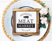 SVG DXF - Butcher Shop quot Meat Market quot Beef Pork, Farmhouse Sign, Fixer Upper Farm, Instant Download (Cute Cut File Vector Art Saying)