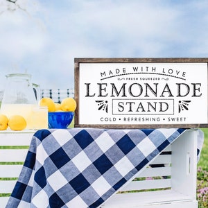 SVG / DXF - Made With Love,  Fresh Squeezed &quot;Lemonade Stand&quot; Cut File - Cold, Refreshing, Sweet (Cute Lemon Farmhouse Kitchen Sign)