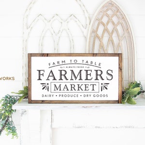 SVG / DXF - Farm To Table &quot;Farmers Market&quot; Always Fresh - Dairy, Produce, Dry Goods, Instant Download (Cute Vector Art / Saying)