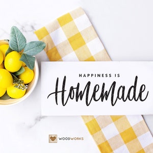 SVG / DXF - &quot;Happiness Is Homemade&quot; Cut File, Fixer Upper Style, Rustic, Farmhouse Wall Art & Decor, Instant Download (Vector Art / Saying)