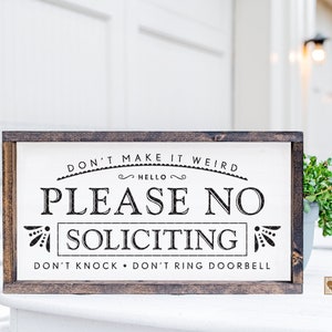 PDF / SVG / DXF - Outdoor Porch, Hello &quot;Please No Soliciting&quot; Cut File - Don&#39;t Knock, Don’t Ring Doorbell (Door Bell Sign, Front Door Decor)