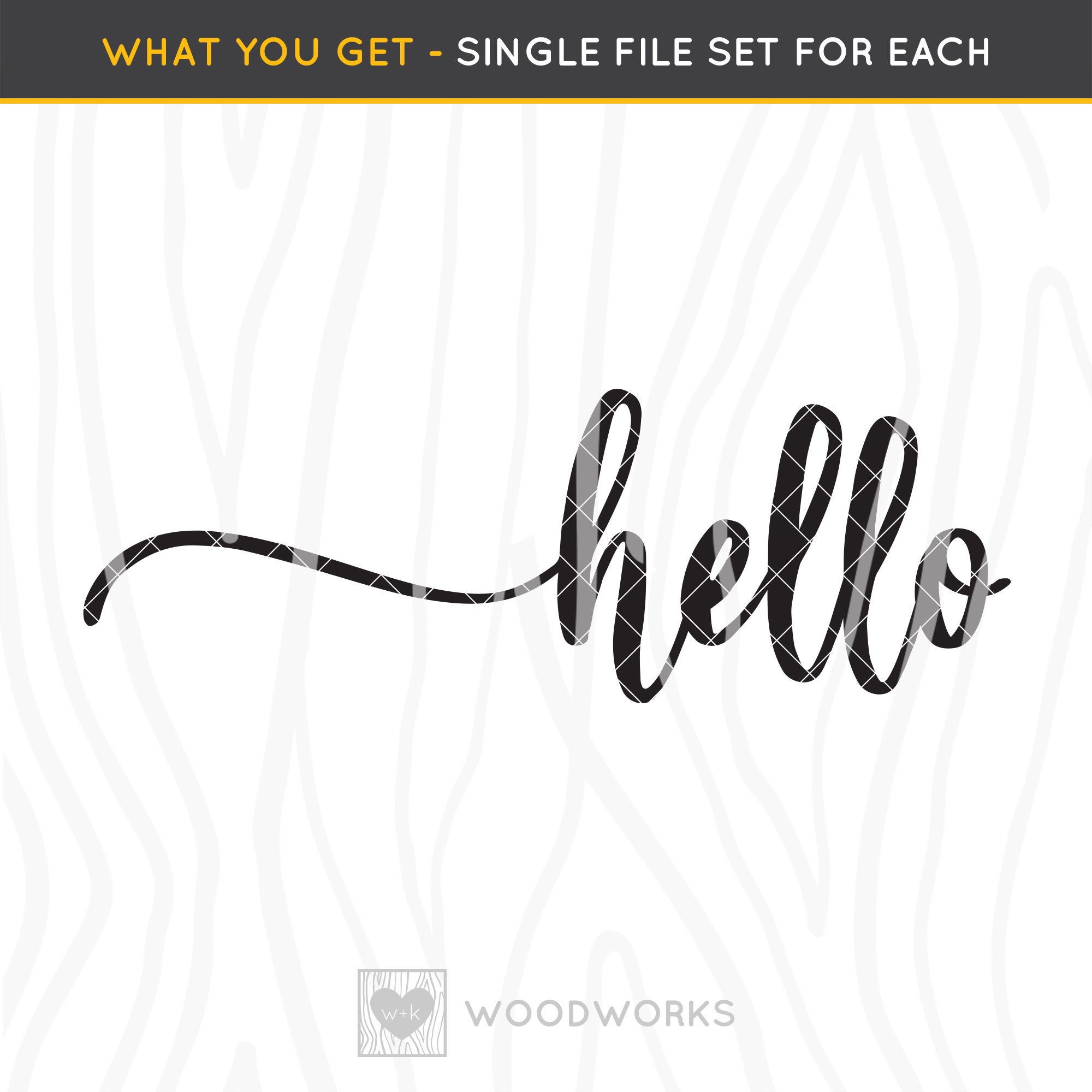 4 PACK: SVG / DXF script Hello Bundle Cut Files | Etsy