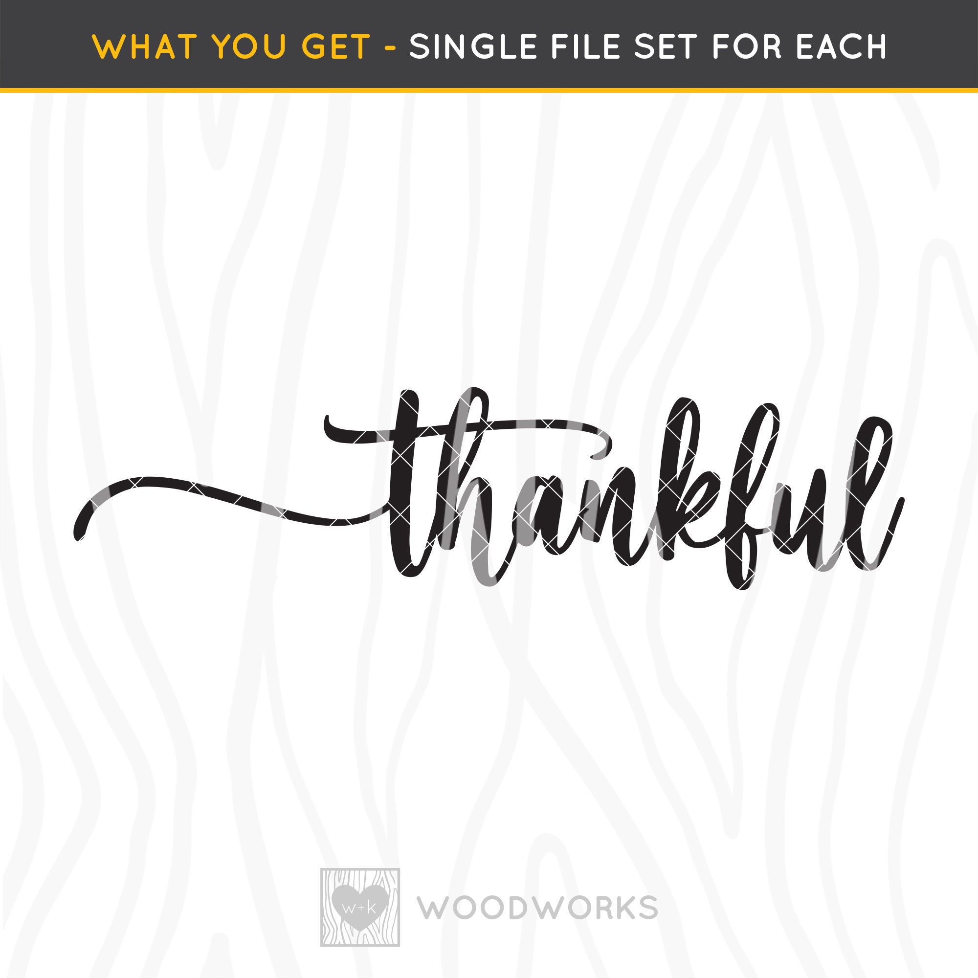 4 PACK: SVG / DXF Script Thankful Bundle Cut | Etsy
