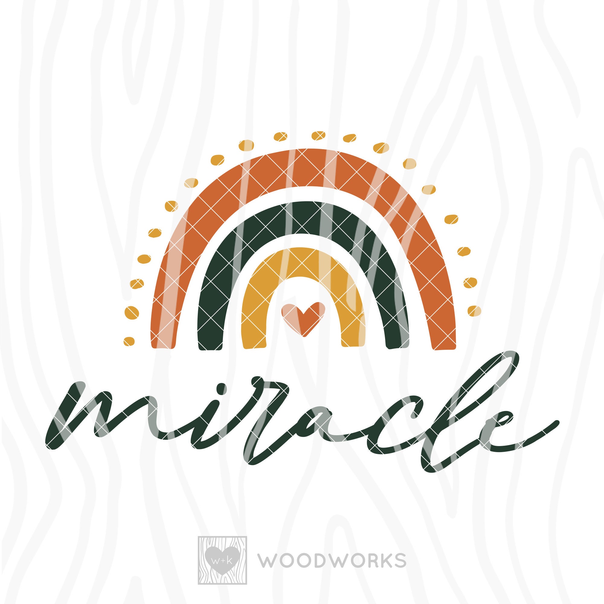 SVG / DXF - Boho Rainbow “Miracle” Cut File - Rainbow Baby Gift,  Nursery Artwork, The Rainbow After The Storm (IVF Baby / Infant Loss)