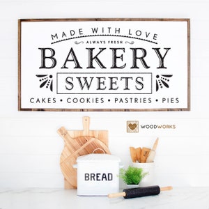 SVG / DXF - Made With Love "Bakery Sweets" Always Fresh - Cakes, Cookies, Pastries, Pies, Instant Download (Cute Vector Art / Saying)