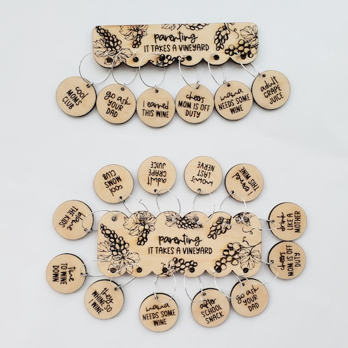 Wine Charm Holder Laser Cut File Wine Charm SVG Etsy