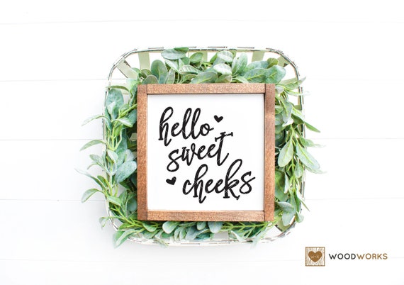 Download SVG / DXF Hello Sweet Cheeks Script Cut File | Etsy