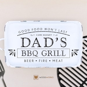 SVG / DXF - Good Food Won&#39;t Last “Dad&#39;s BBQ Grill” - Good Food Won&#39;t Last, Beer, Fire, Meat (Funny Father&#39;s Day Cut File, Sign Design)