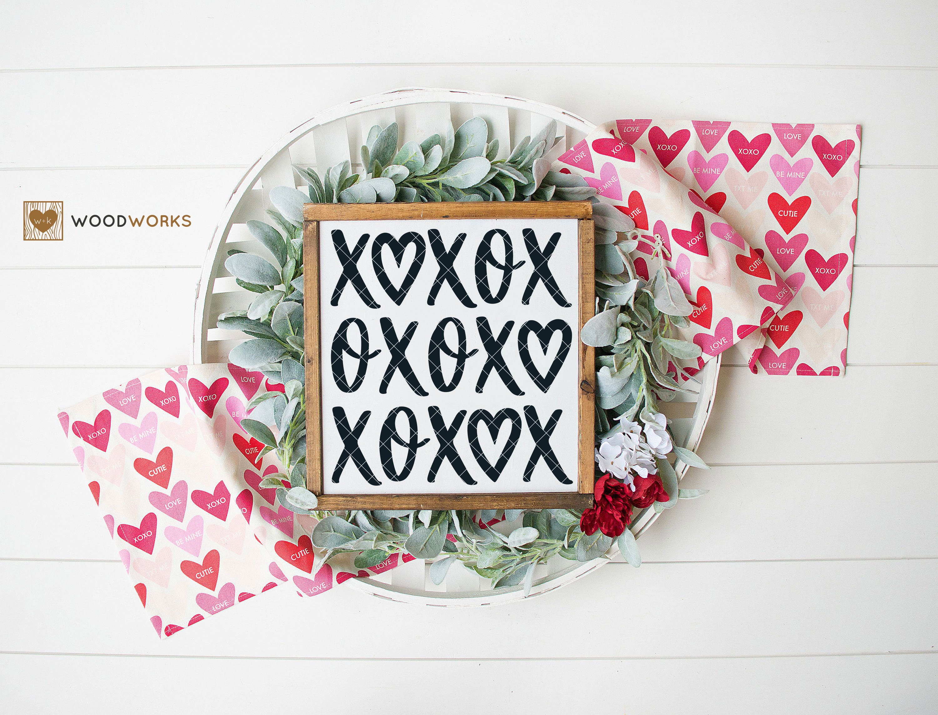 SVG / DXF - Hugs and Kisses "xoxox" Pattern Cut File - Hearts, Love ...