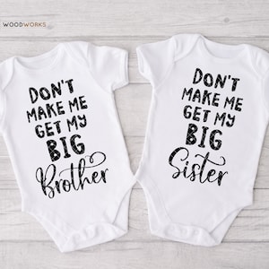 SVG / DXF - 4 PACK &quot;Don&#39;t Make Me Get My Big Brother / Brothers / Sister / Sisters&quot; Sibling Cut Files - For Big Brothers & Big Sisters Shirt