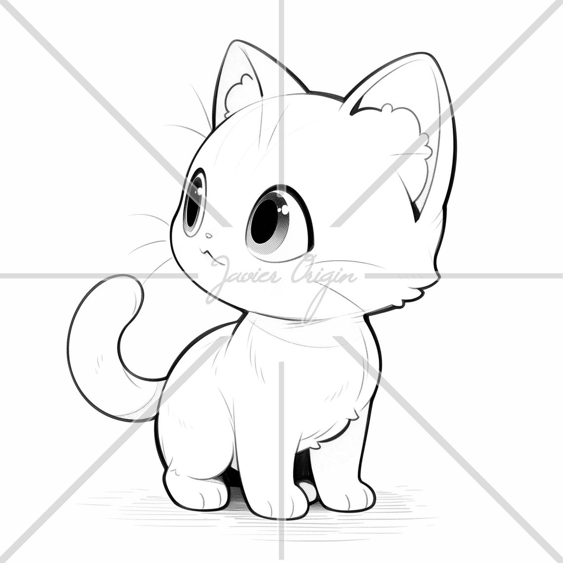 5 Lindos Gatitos Para Colorear Estilo Kawaii Etsy España