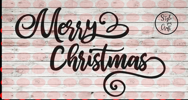 Download Free Merry Christmas Svg Iron On Decal Stencil Merry Christmas Etsy SVG DXF Cut File