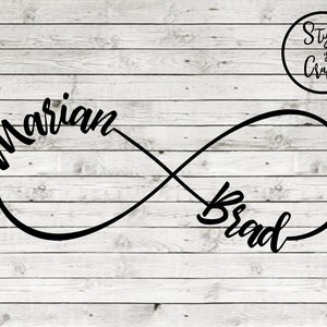 Svg personalizado para calcomanía, planchado. signo de infinito.  eps, dxf, png, pdf. Calcomanía de coche, lienzo de boda, regalo de pareja, ideas de aniversario