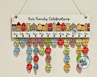 Tableau personnalisé pour fêtes d'anniversaire, fêtes de famille et d'amis, calendrier des anniversaires de famille, imprimé sans pellicule