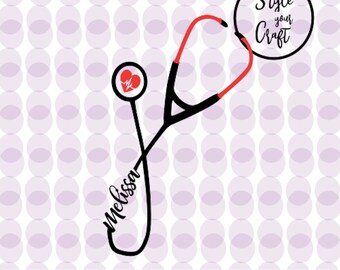 PERSONNALISÉ svg pour décalcomanie, fer à repasser. stéthoscope, Médecin, infirmière svg.  Idée de Noël. Décalcomanie de voiture. svg personnalisé pour t-shirt, fichier de coupe