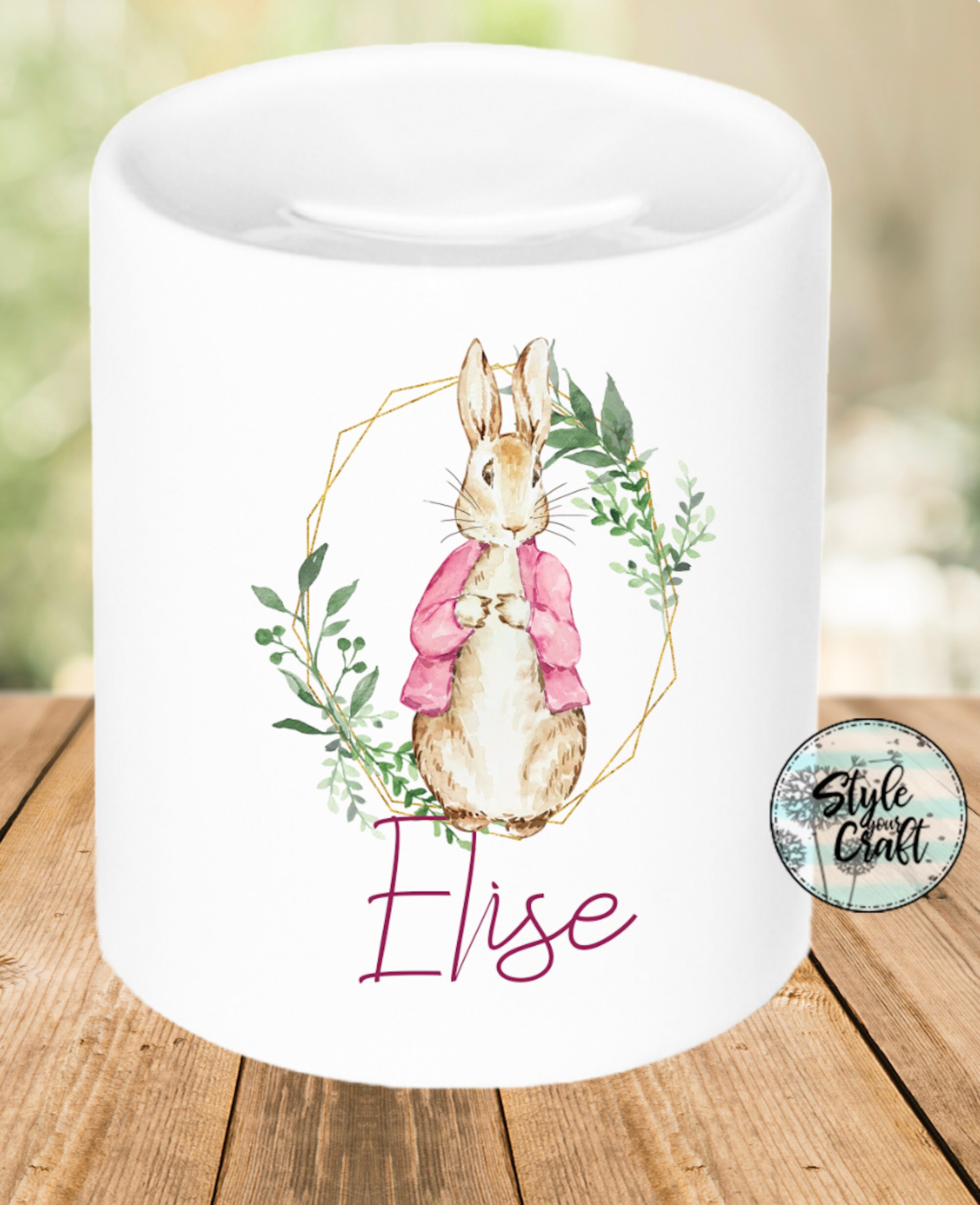 Sooty Rabbit Money Box Rabbit Money Box Personalised | Printed Coin Bank | Easter Gift Idea ...