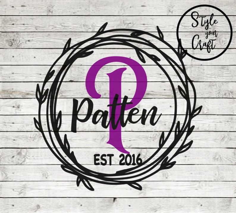 Download Personalised svg for decal iron on. Family name wreath svg. | Etsy