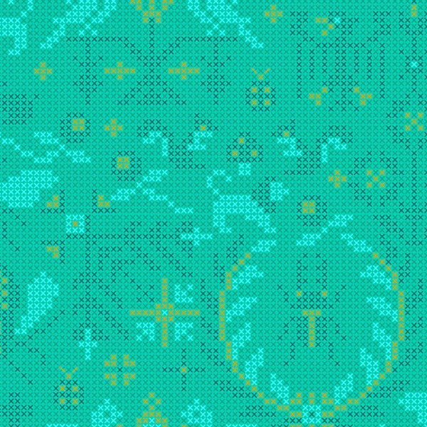 Alison Glass Sun Print 2020 Menagerie in Mermaid | Half Yard Listing