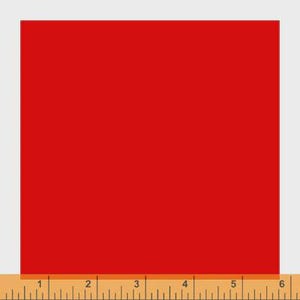May include: A solid red square with a ruler underneath. The ruler is marked with numbers from 1 to 6.
