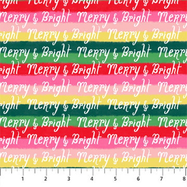 Merry and Bright Stripe Merry Kitschmas | Half Yard Listing