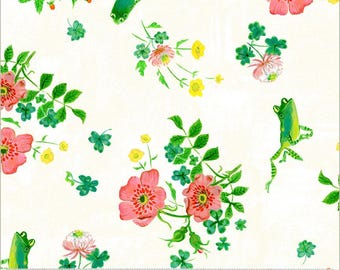 Frog Spring, White, Heather Ross By Hand | Half Yard Listing