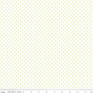 Swiss Dot On White, Lime |Half Yard Listing