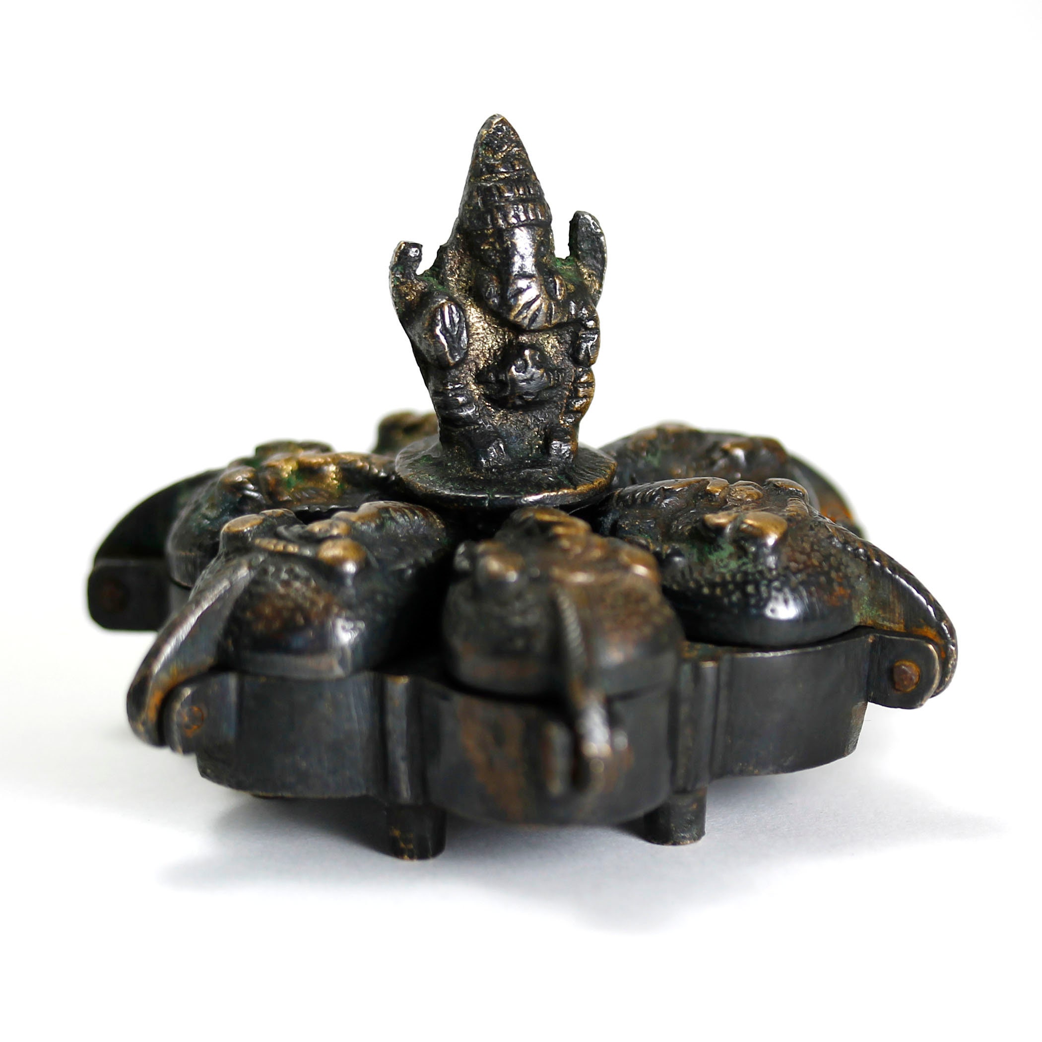 Brass Peacock Chopra Box - Early 20thC Brass Peacock Chopra Box - Early 20thC