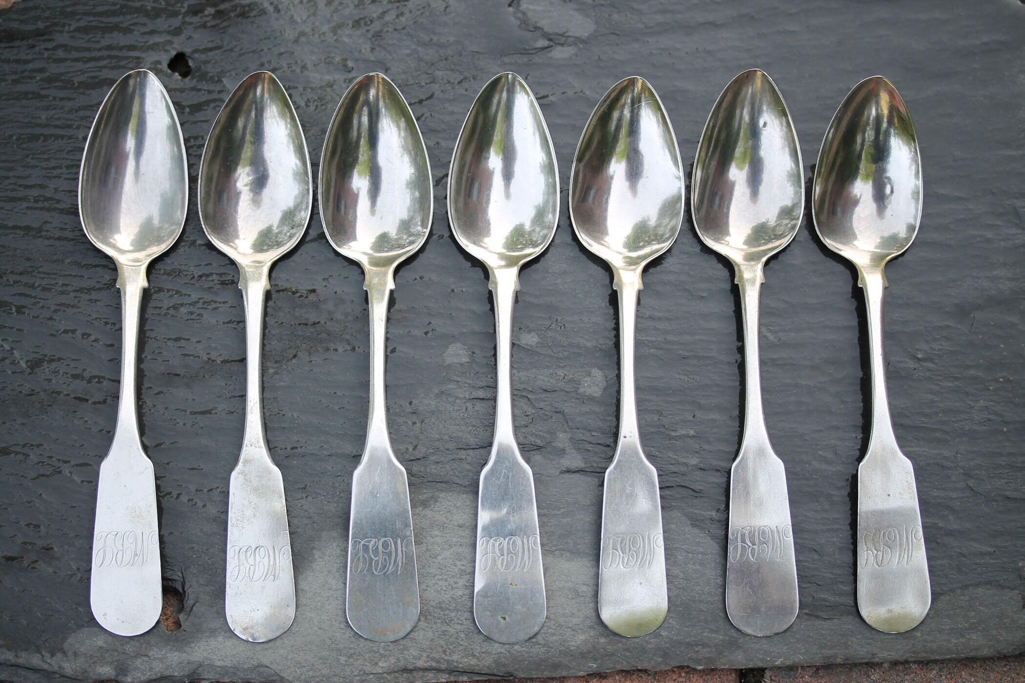 Robert Davis Coin Silver Teaspoons Set of 7 18121826 Concord Etsy