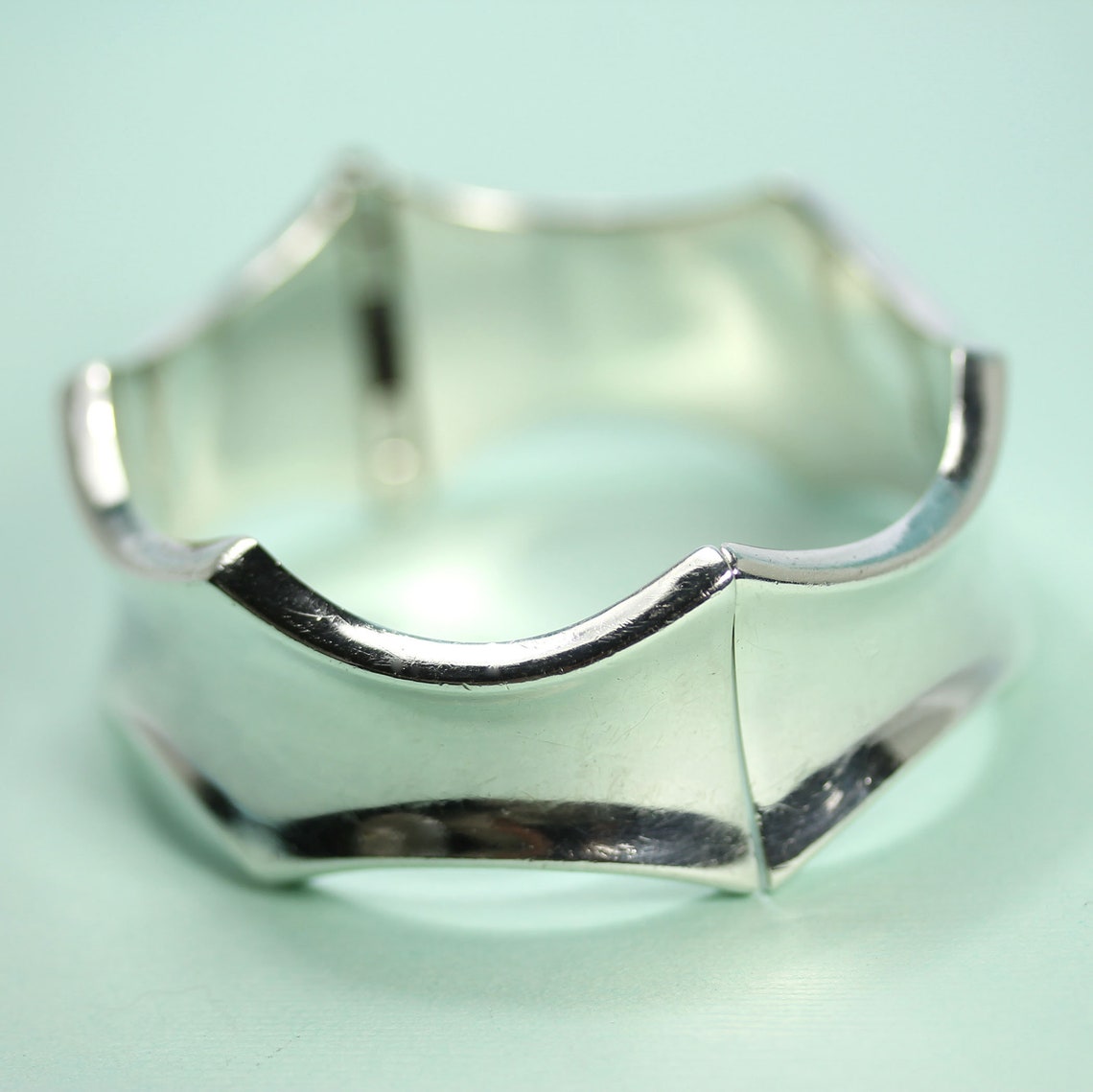 Sterling Silver Spring Hinged Oval Cuff Bracelet With Etsy