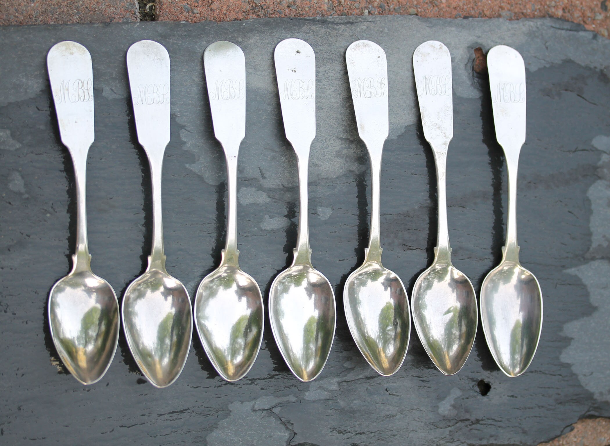 Robert Davis Coin Silver Teaspoons Set of 7 18121826 Concord Etsy