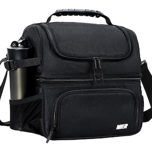 MIER Kühltasche mit zwei Fächern für Lunch Bag w / Schultergurt, auslaufsicher