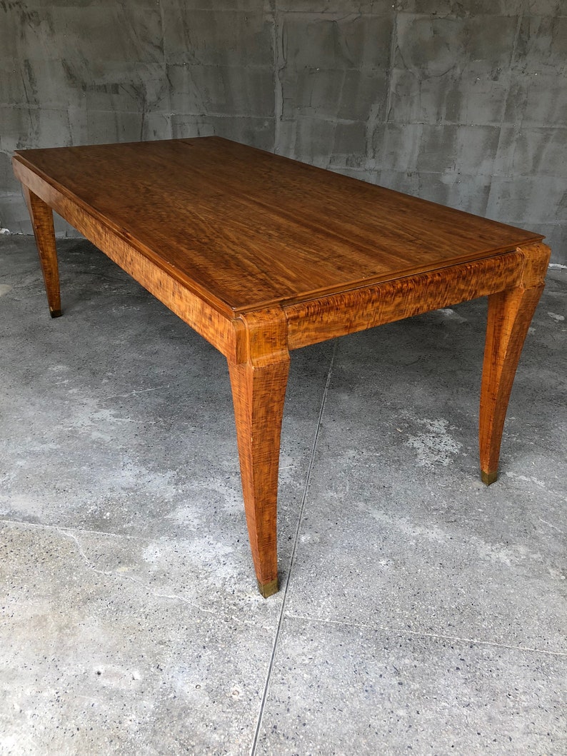 Mesa de comedor francesa Art Déco de eucalipto de los años 40 al estilo de Gio Ponti imagen 8