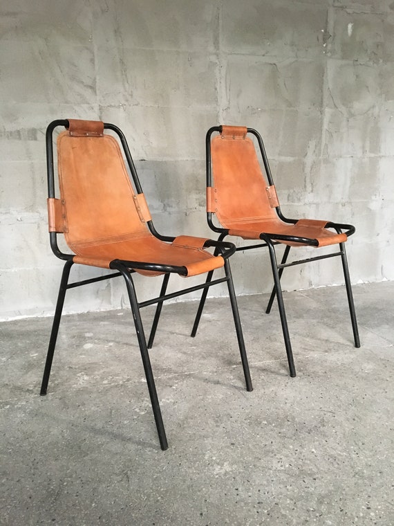 Pair of Les Arc Chairs by Charlotte Perriand 1950s Set of 2 