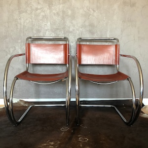 Model Mr20 Side Chairs By Ludwig Mies Van Der Rohe, 1970s, Set Of 2