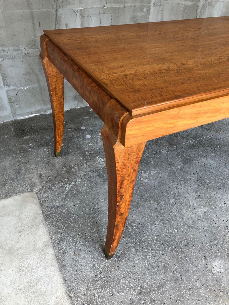 Mesa de comedor francesa Art Déco de eucalipto de los años 40 al estilo de Gio Ponti imagen 4